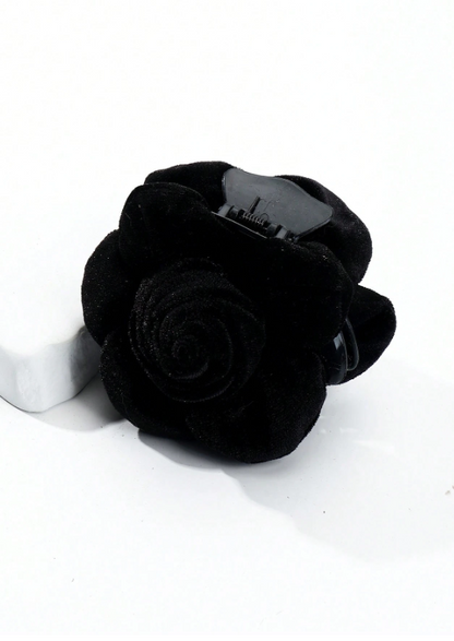 Velvet Large Mesh Rose Flower Hair Clip.