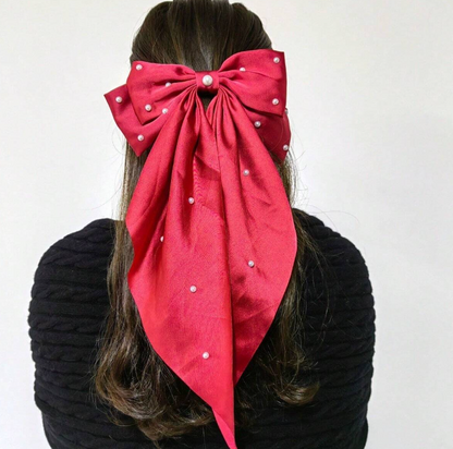Pearl Big Bow Fashion Ponytail Clip.