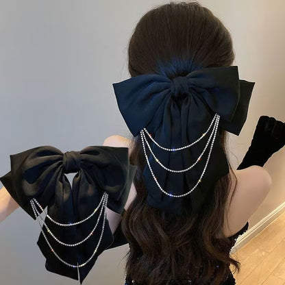 Elegant Pearl Bow Hair Clip – Luxury Statement Accessory