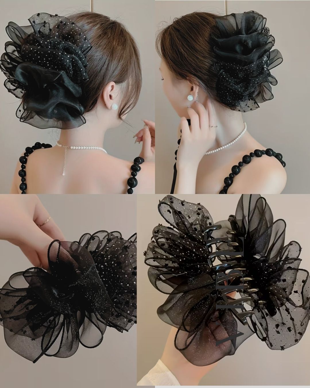 A Single Piece of Solid Color French Style Hair Claw for girls.