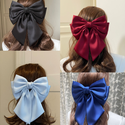 Silk Hair Bow Clip for girls Hair Accessories .