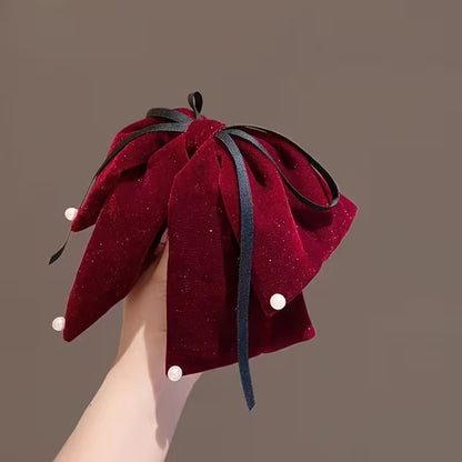 French Vintage Velvet Bow Hair Clip.