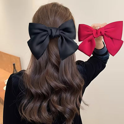 6pcs Spring and Summer Sweet Temperament Fabric Bow Hair Clip.