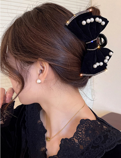 Faux Pearl Decor Hair Claw.