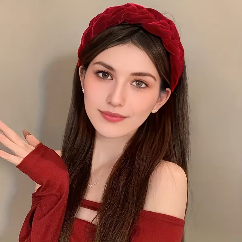 1pc Elegant Velvet Twisted Headband for Girls.