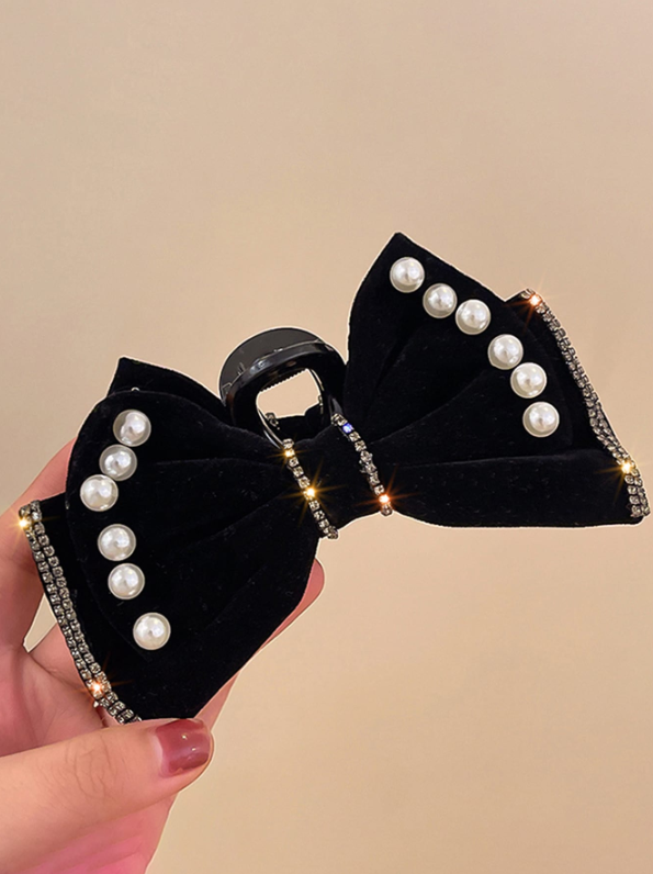 Faux Pearl Decor Hair Claw.