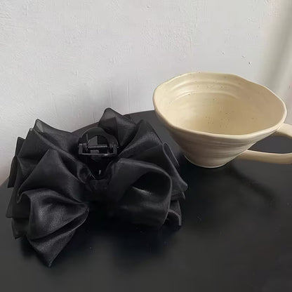 1pc Summer Large Organza Multi-Layer Bow Hair Claw.