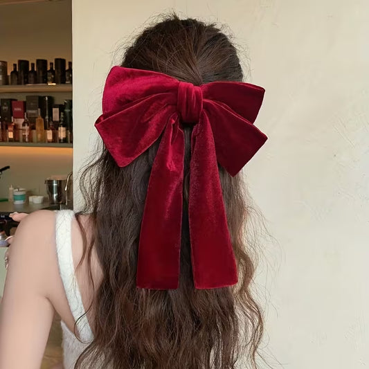 High-Quality Velvet Large Bow Hairpin for Women.