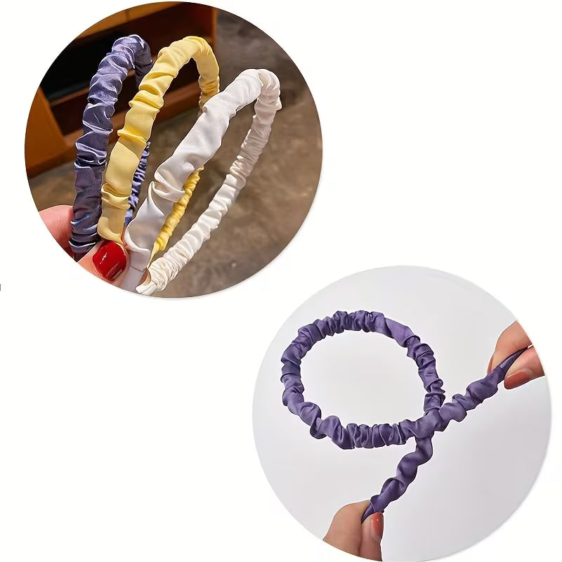 2PCS Silk Pleated Hairband.