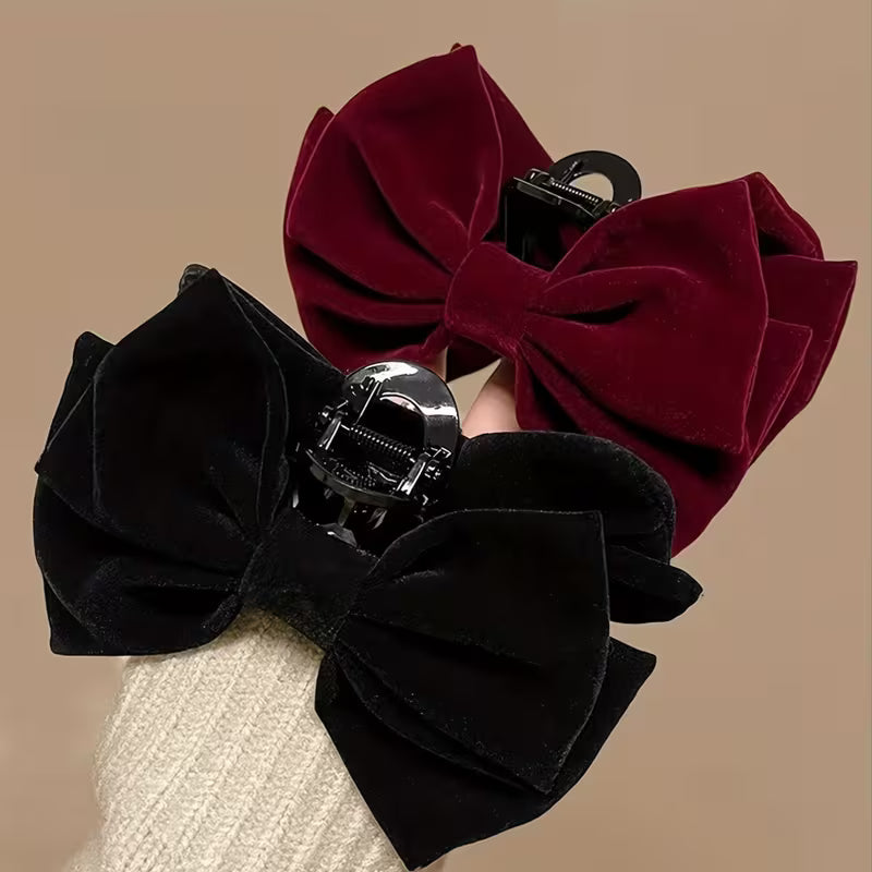 Elegant Velvet Bow Ponytail Holder Velvet Hair Claw.