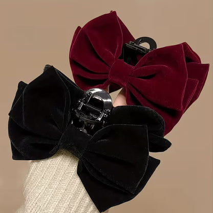 Elegant Velvet Bow Ponytail Holder Velvet Hair Claw.