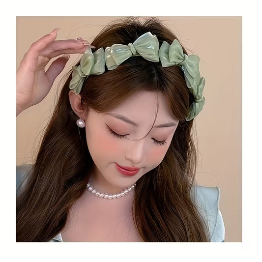1pc New Style Pleated Bow Hair Headband.