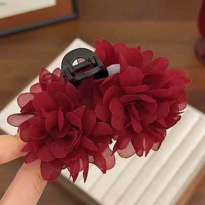 1pc Elegant Camellia Flower Bun Hair Claw.