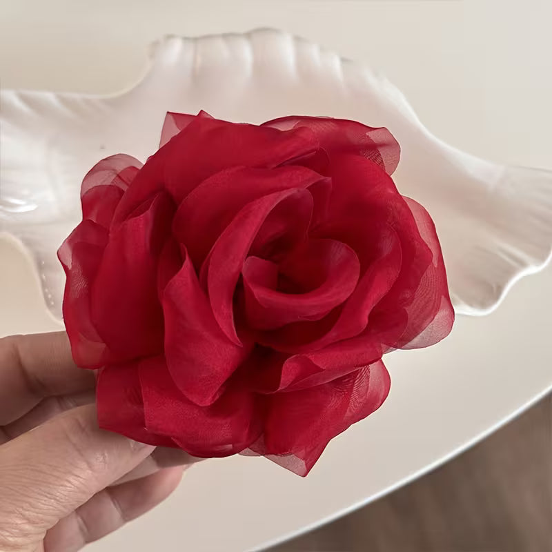 A Stylish Solid Color Rose Hair Claw.