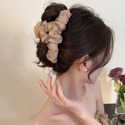 Hold Hair Claw Clip with Netted Shank for Braids, Ponytails, Buns.