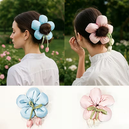 Sweet Tassel Flower Hairband Tulip Hair Scrunchies.