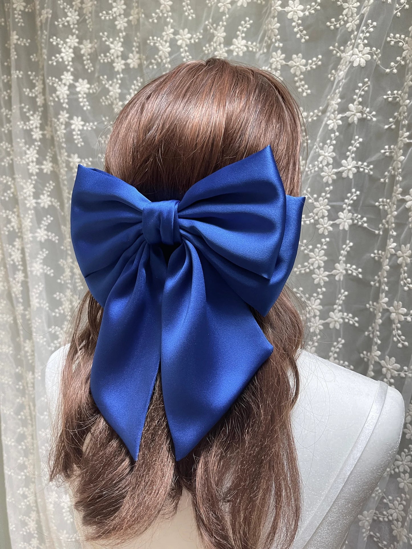Silk Hair Bow Clip for girls Hair Accessories .