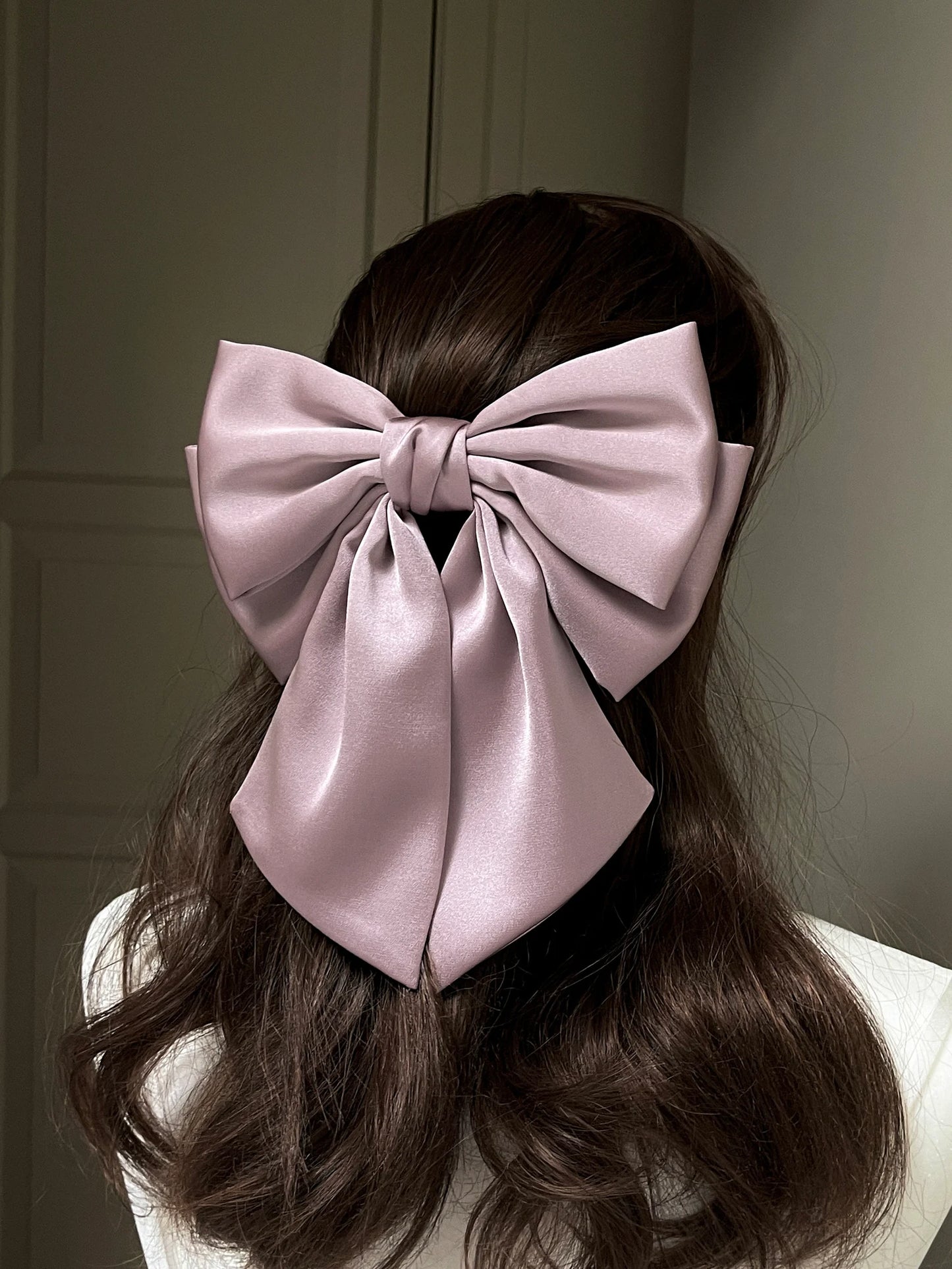 Silk Hair Bow Clip for girls Hair Accessories .