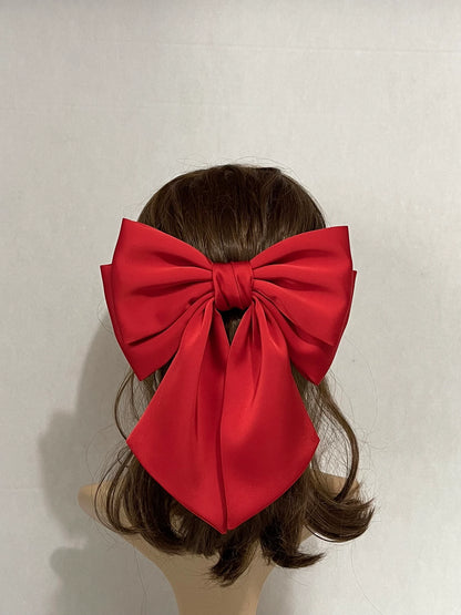 Silk Hair Bow Clip for girls Hair Accessories .
