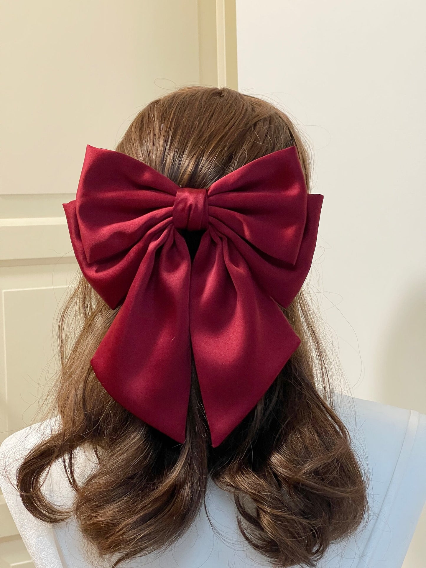 Silk Hair Bow Clip for girls Hair Accessories .