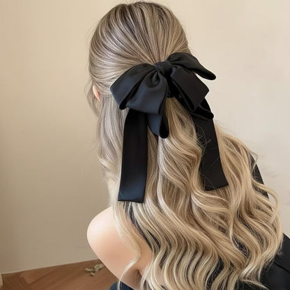 Elegant Satin Bow Hair Claw Clip.