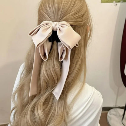 Elegant Satin Bow Hair Claw Clip.