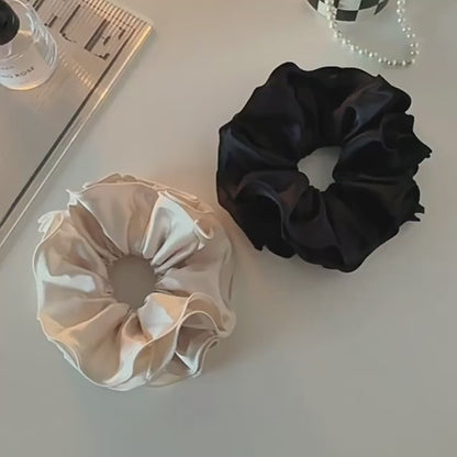 French High-Quality Satin Double-Layer Ruffled Oversized Scrunchie.