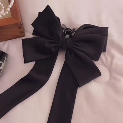 Elegant Satin Bow Hair Claw Clip.